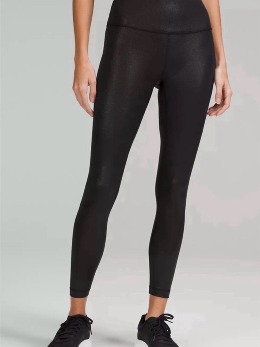 Lululemon Wunder Train HR Tight 28” Foil Leggings Size 6 NWT Black Shiny - Picture 2 of 9